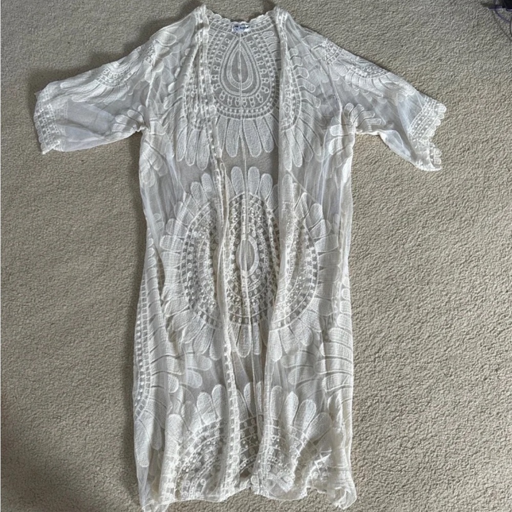 sheer long beach cover up